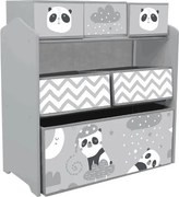 ZONEKIZ Raft Mobil pentru Jucării, Comodă cu 6 Rafturi Detașabile din Material Textil, 63x30x66 cm, Gri | Aosom Romania