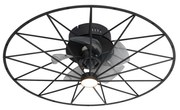 Ventilator de tavan negru 62cm incl. LED Dimmable cu telecomandă - Yaran