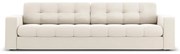 Canapea 4 locuri, Justin, Micadoni Home, BL, 227x90x72 cm, catifea, bej deschis