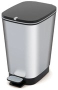 Coș de gunoi argintiu cu pedală din plastic 25 l Chic Bin – KIS