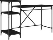 vidaXL Birou Stejar Negru 135 x 50 x 90 cm Lemn compozit