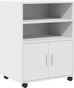vidaXL Dulap cu roți, alb, 60x48x81 cm, lemn prelucrat