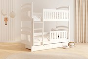 Pat supraetajat din lemn Amely 80x180 - culoare alb