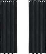 vidaXL Perdele opace 2 pcs Negru 140 x 245 cm Catifea
