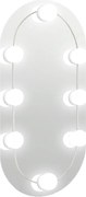 vidaXL Oglindă ovală cu lumini LED, 40x20, cm, sticlă