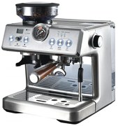 Espressor manual cu rasnita incorporata Finlux FEM-1965M, 2450W, Pompa italiana ULKA 20 bar, 2.2 Ș, 250 g, Cafea boabe si macinata, Inox