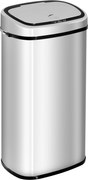 HomCom Cestino dei Rifiuti Rettangolare in Acciaio Inox con Sensore a Infrarossi, 68L