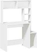 vidaXL Birou cu rafturi, alb, 100x45x140 cm, lemn compozit