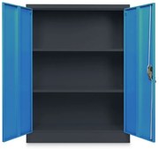 Dulap metalic universal mediu, 90 x 40 x 120 cm, încuietoare cu cilindru, albastru - ral 5012