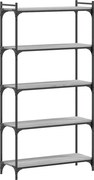 vidaXL Bibliotecă cu 5 niveluri gri sonoma 80x30x154 cm lemn prelucrat