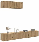 vidaXL Dulapuri TV montate pe perete 3 buc Stejar Artisan PAL