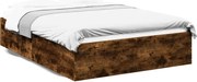 vidaXL Cadru de pat, stejar fumuriu, 120x200 cm, lemn prelucrat