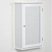 kleankin Dulap de Baie cu Oglindă – Dulap cu Oglindă – Dulap pentru WC – 1 Ușă, 2 Rafturi – MDF Alb și Sticlă | Aosom Romania