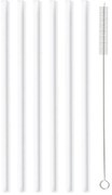 Set 6 paie din sticlă Vialli Design, lungime 20 cm, alb
