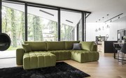 Coltar extensibil stanga 6 locuri ELTAP, LT-33LO, Bonito, 350x175x92 cm, lemn/poliester, verde olive
