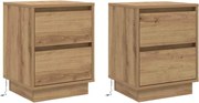 vidaXL Dulap de noapte 2 pcs Stejar Artizanal 39 x 34,5 x 50 cm