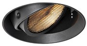 Spot modern îngropat negru GU10 AR111 rotund fără rama - Oneon Honey