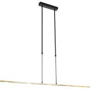 Lampă suspendată neagră cu auriu, inclusiv LED reglabil - Bold
