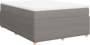 vidaXL Pat box spring cu saltea, gri taupe, 160x200 cm material textil