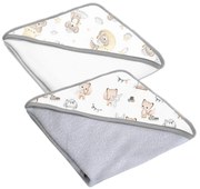 Set doua prosoape bebelus din bumbac cu gluga 90x90 cm Kidizi Koala Friends