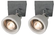 Set de 2 spoturi industriale gri beton 1 lumină - Creto