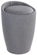 Pufa CANDY GREY - coș de rufe, 2 în 1, WENKO, gri