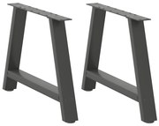 vidaXL Picioare pentru măsuță de cafea în formă de A, 2 buc., antracit, 70x(42-43) cm, oțel