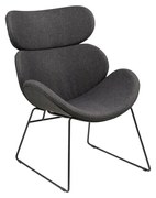 Fotoliu cu picioare negre Actona Cazar, gri închis