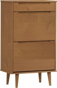 vidaXL Pantofar "MOLDE", maro, 59,5x35x103 cm, lemn masiv de pin