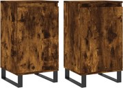 vidaXL Dulapuri, 2 buc., stejar fumuriu, 40x35x70 cm, lemn prelucrat