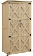 Outsunny Dulap de grădină adăpost magazie pentru unelte 90L x 54.5P x 161/168,5H cm 2 rafturi acoperiș bitumat etanș lemn de pin autoclavizat | Aosom Romania