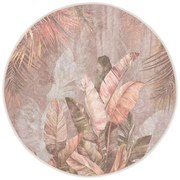 Covor roz deschis lavabil rotund ø 120 cm Dusty Leaves – Mila Home