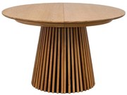 Masă de dining rotundă extensibilă cu blat cu aspect de lemn de stejar ø 120 cm Osaka – House Nordic