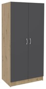 Dulap Pedro, 2 Usi, Stejar Artisan/Antracit, 80 x 51 x 170 cm
