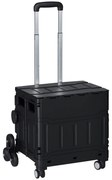 HOMCOM Cărucior de cumpărături Einkaufswagen, Treppensteiger, pliabil, cu mâner telescopic, capacitate maximă de 65 kg, Negru | Aosom Romania