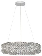 Lustra suspendata LED crom, cristale sticla CELYSIA 80cm