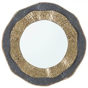 Oglinda decorativa aurie cu rama din metal, ∅ 65,5 cm, Shai Dark Mauro Ferretti