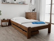 Pat ADA 90x200 cm stejar Saltele: Cu saltele Deluxe 10 cm, Somiera pat: Cu lamele drepte