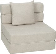 HOMCOM Fotoliu-canapea extensibil 1 loc cu 1 pernă detașabilă, material bej | Aosom Romania