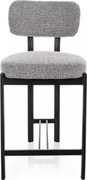 Scaun de bar Misaki H-2 gri 254 / negru mat