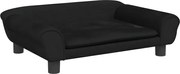 vidaXL Canapea pentru copii, negru, 70x45x26 cm, catifea