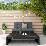 vidaXL Set mobilier relaxare grădină, 2 piese, negru, lemn masiv pin