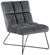 Fotoliu gri cu tapițerie din catifea Alba – Actona