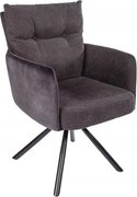 Set 2 scaune pivotante Big George, catifea/ tesatura antracit