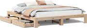 vidaXL Cadru de pat fără saltea, 200x200 cm, lemn masiv pin