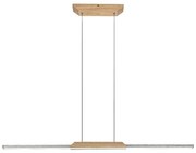 Lustra LED suspendata din metal si lemn Tamur