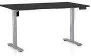 Masa inaltime reglabila OfficeTech B, 140 x 80 cm, bază gri, negru