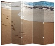 Paravan - Urme în nisip și mare (210x170 cm)