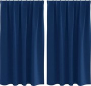 vidaXL Perdele Opaque cu Inel 2 pcs Albastru închis 140 x 140 cm