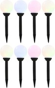 vidaXL Lămpi solare de exterior cu LED, 8 buc., 15 cm, RGB, sferic